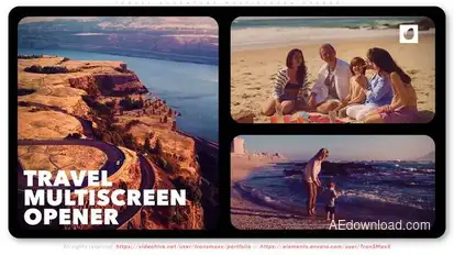Travel Adventure Multiscreen Opener Video Displays template preview
