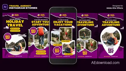 Travel Agency Instagram Stories Product Promo template preview