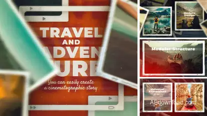 Travel And Adventure Slideshow Video Displays template preview