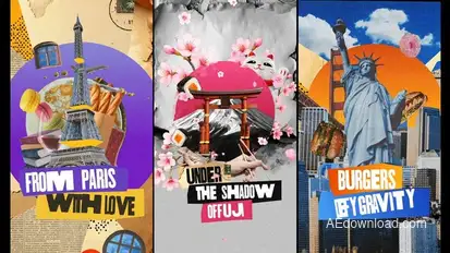 Travel Collage Stories Openers template preview