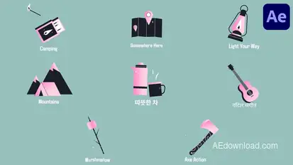 Travel Icons And Titles for After Effects Titles template preview