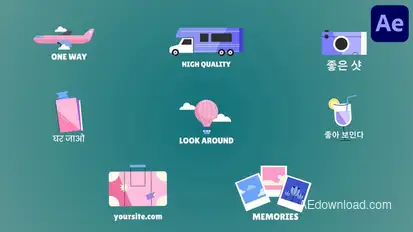 Travel Icons And Titles for After Effects Titles template preview