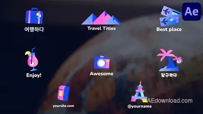 Travel Icons And Titles for After Effects Titles template preview
