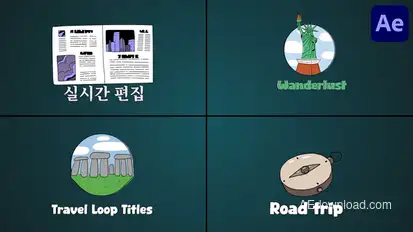 Travel Loop Titles And Icons for After Effects Elements template preview