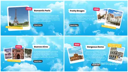 Travel Slideshow | Romantic Journey Video Displays template preview