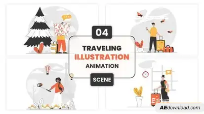 Videohive Traveling Animation Scene Elements template preview