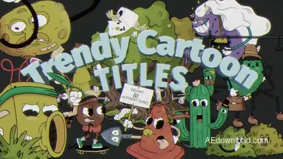 Trendy Cartoon Titles Titles template preview