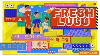 Trendy Flat Logo Reveal Logo Stings template preview