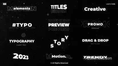 Trendy Kinetic Titles Titles template preview
