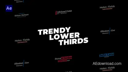 Trendy Lower Thirds Elements template preview