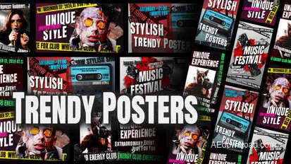 Trendy Posters Video Displays template preview