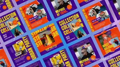 Trendy Streetwear Instagram Posts Product Promo template preview