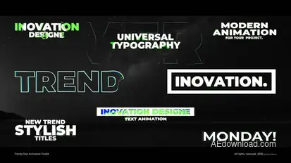 Trendy Text Animation Toolkit | After Effects Titles template preview