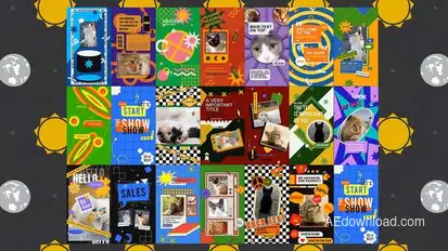 Trendy Vertical Stories 3 Elements template preview