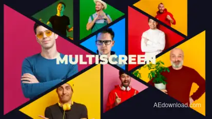 Triangle Multiscreen Slideshow Video Displays template preview