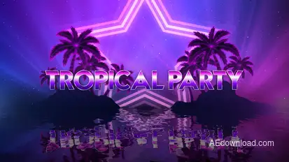 Tropical Island Party Opener Titles template preview