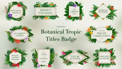 Tropical Titles Badge Titles template preview