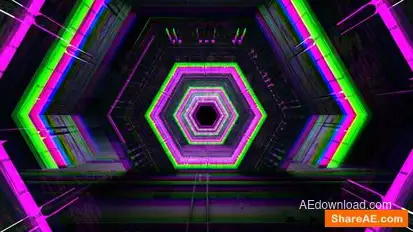 Tunnel Glitch Logo Logo Stings template preview