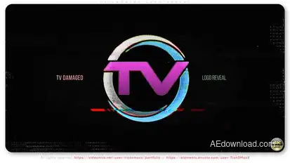 TV Damaged Logo Reveal Video Displays template preview