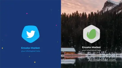 Twisted Logo Reveal – Minimal 2D Intro Animation with Rotating Abstract Shapes, Social Media Brandin Logo Stings template preview