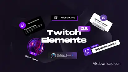 Twitch Social Media Elements broadcast-packages template preview