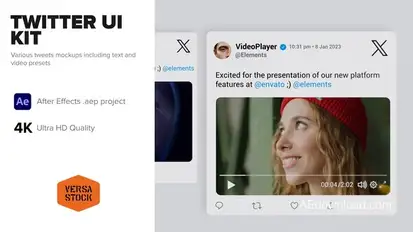 Twitter Tweets Animated Interface Kit Elements template preview