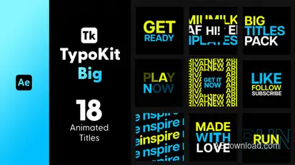 Typo Kit Big Titles for After Effects Titles template preview