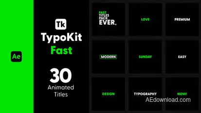 Typo Kit Fast Titles for After Effects Titles template preview