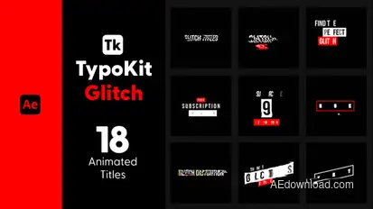 Typo Kit Glitch Titles for After Effects Titles template preview