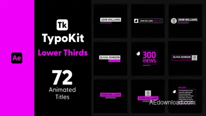 Typo Kit Lower Thirds Titles for After Effects Titles template preview