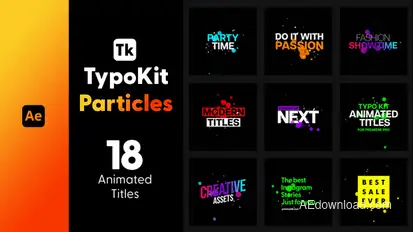 Typo Kit Particles Titles for After Effects Titles template preview
