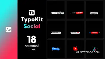 Typo Kit Social Titles for After Effects Titles template preview