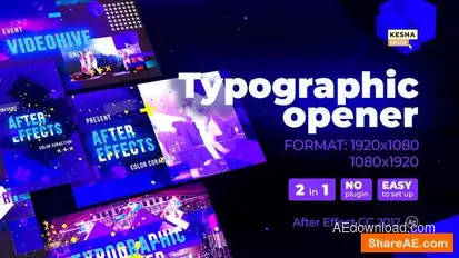 Typographic opener Openers template preview