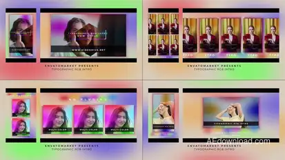 Typographic RGB Intro Openers template preview