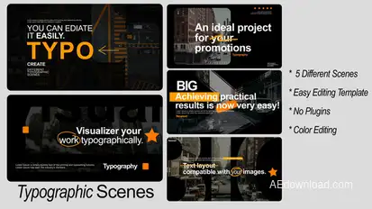 Typographic Scenes Titles template preview