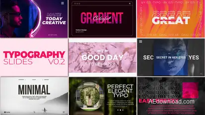 Typography Slides Elements template preview
