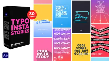 Typography Instagram Stories Titles template preview