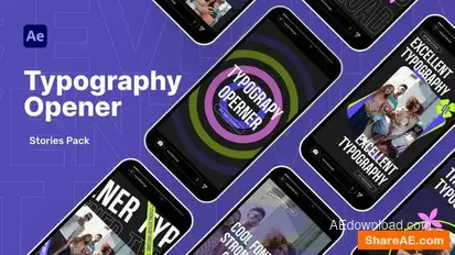 Typography Intro Stories Pack Titles template preview