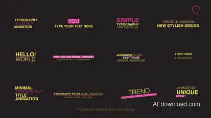 Typography Modern Pack | After Effects Titles template preview