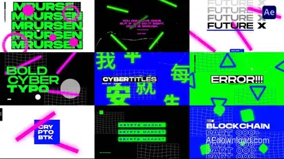 Typography Neon Animation | AE Titles template preview