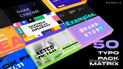 Typography Pack MATRIX Text Slides Titles template preview