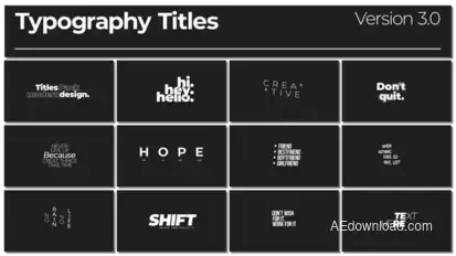 Typography Titles 3.0 | After Effects Titles template preview