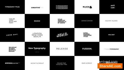 Videohive Typography Titles | AE 43068961 Titles template preview