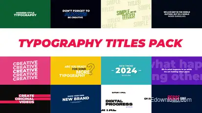 Typography Titles Pack / AE Titles template preview