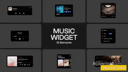 UI Music Widget Elements template preview