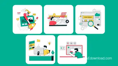 UI UX Animated Illustration After Effect Elements template preview