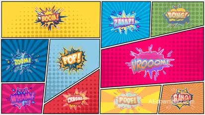 Unfold Comic Bubble Text Elements template preview