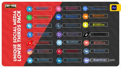 Unique Social Media Lower Thirds Pack Elements template preview