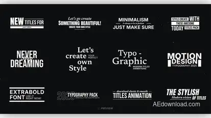 Unique Text Titles | After Effects Titles template preview