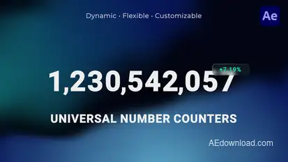 Universal Number Counters Logo Stings template preview